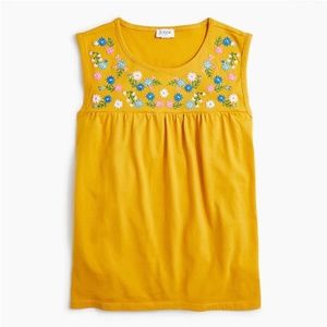 J-Crew Embroidered-yoke cotton Tee, Tank Top – Size M